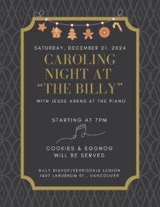 Annual Carol Night with Jesse Arens on the Piano